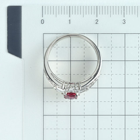 【中古】PT900 RUBYルビーリング R0.732ct D0.56ct 8.0g #15