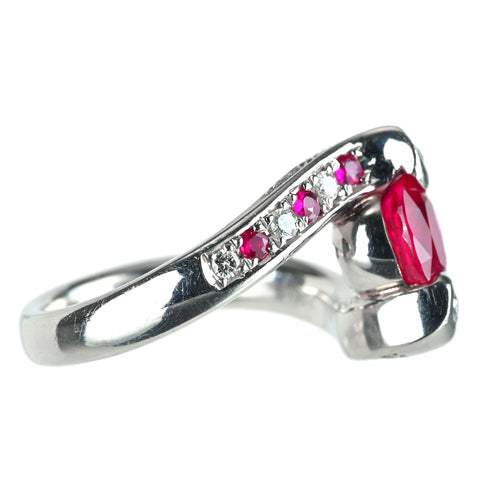 【中古】Pt900 ルビー リング D0.15ct R0.17ct 10.2g #10.5