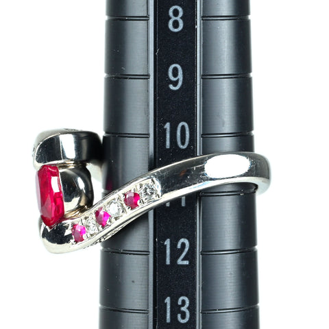 【中古】Pt900 ルビー リング D0.15ct R0.17ct 10.2g #10.5