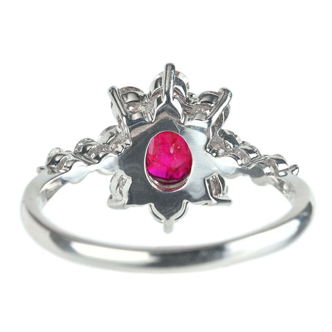 【中古】PT900 RUBY ルビー リング R1.055ct D0.73ct 3.8g #13