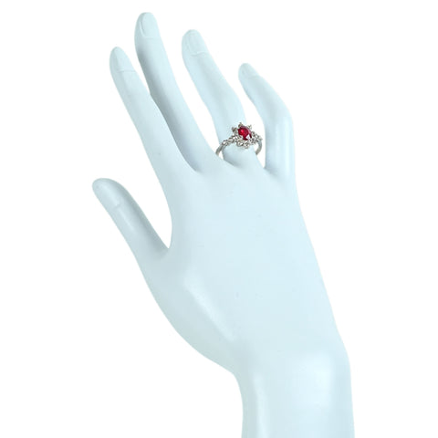 【中古】PT900 RUBY ルビー リング R1.055ct D0.73ct 3.8g #13