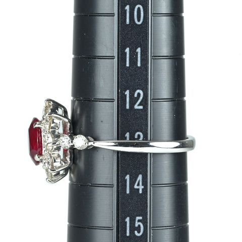 【中古】PT900 RUBY ルビー リング R1.055ct D0.73ct 3.8g #13