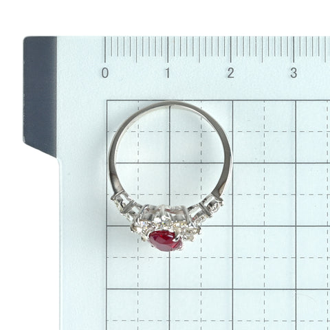 【中古】PT900 RUBY ルビー リング R1.055ct D0.73ct 3.8g #13