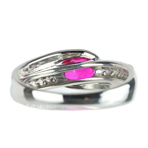 【中古】PT900 RUBY ルビー リング R0.67ct D0.28ct 5.1g #12