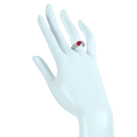 【中古】PT900 RUBY ルビー リング R0.67ct D0.28ct 5.1g #12