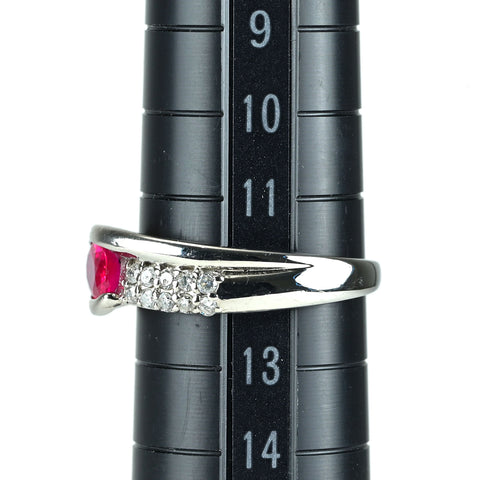 【中古】PT900 RUBY ルビー リング R0.67ct D0.28ct 5.1g #12