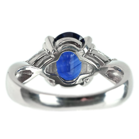 【中古】PT900 SAPPHIRE サファイア リング S2.10ct D0.40ct 6.5g #12