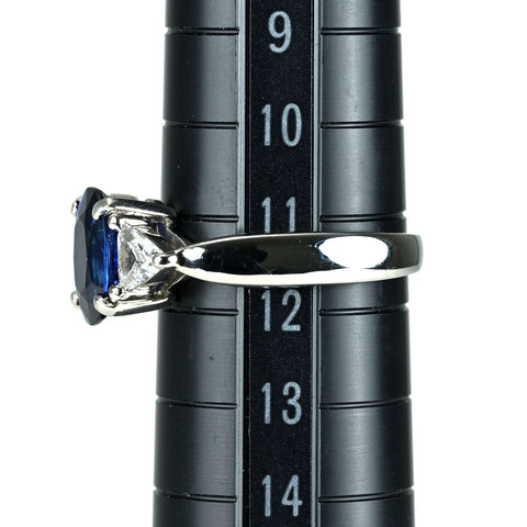 【中古】PT900 SAPPHIRE サファイア リング S2.10ct D0.40ct 6.5g #12