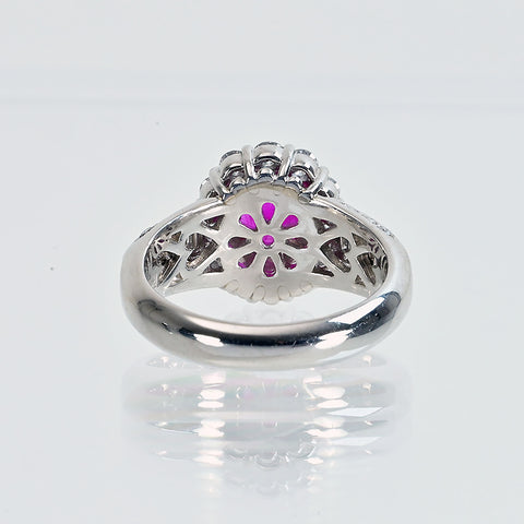 【中古】PT900 RUBYビルマ産ルビーリング R1.20ct D1.24ct GIA鑑別書 12.8g #15