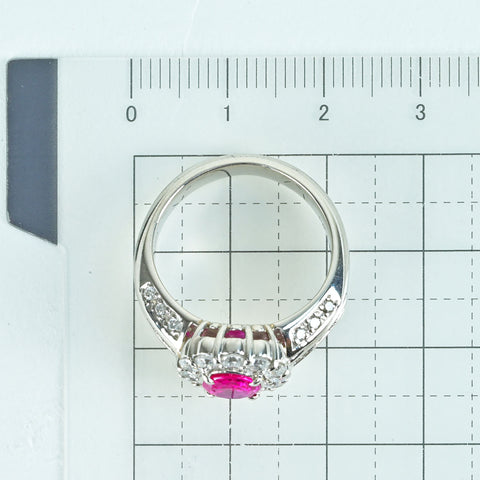 【中古】PT900 RUBYビルマ産ルビーリング R1.20ct D1.24ct GIA鑑別書 12.8g #15