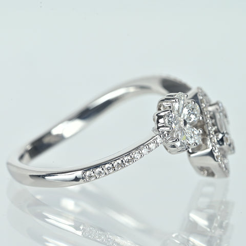【中古】 K18WG DIAMONDダイヤモンドリング 0.52ct 3.7g #12.5
