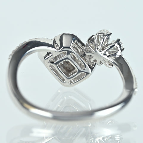 【中古】 K18WG DIAMONDダイヤモンドリング 0.52ct 3.7g #12.5