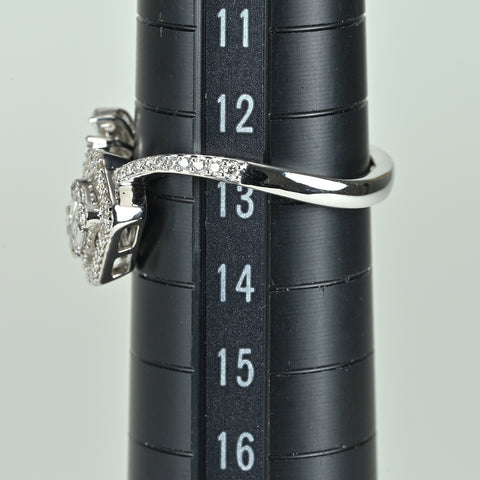 【中古】 K18WG DIAMONDダイヤモンドリング 0.52ct 3.7g #12.5