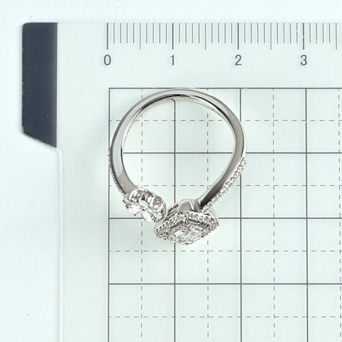 【中古】 K18WG DIAMONDダイヤモンドリング 0.52ct 3.7g #12.5