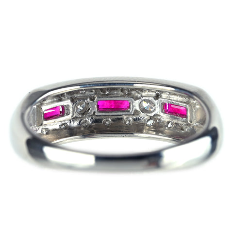【中古】PT900 RUBY ルビーリング R0.46ct D0.20ct 5.4g #11.5