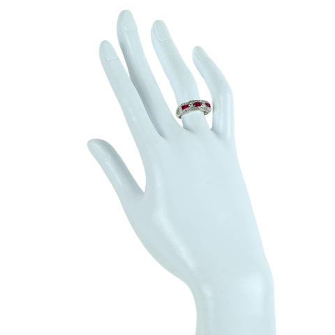【中古】PT900 RUBY ルビーリング R0.46ct D0.20ct 5.4g #11.5