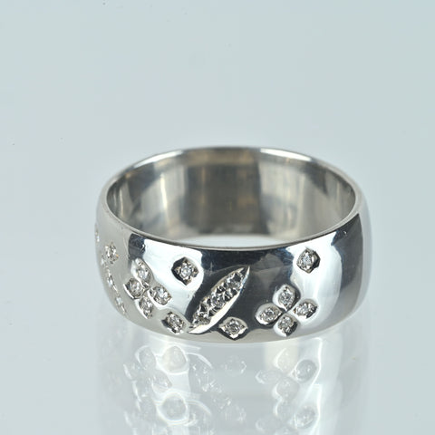 【中古】PT1000 DIAMOND ダイヤモンドリング D0.15ct 9.0g #14 ソーティング付き