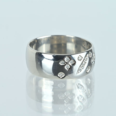 【中古】PT1000 DIAMOND ダイヤモンドリング D0.15ct 9.0g #14 ソーティング付き