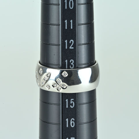 【中古】PT1000 DIAMOND ダイヤモンドリング D0.15ct 9.0g #14 ソーティング付き
