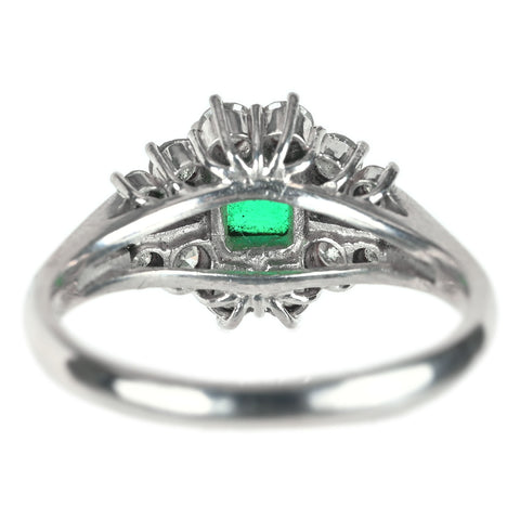 【中古】PT900 EMERALD エメラルド リング E0.60ct D0.70ct 6.4g #15