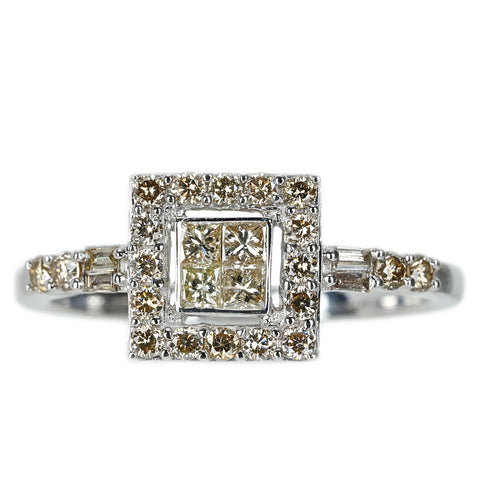 【中古】レ・エッセンシャル K18WG DIAMONDダイヤモンドリング 3.5g #16