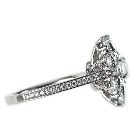 【中古】HARRY WINSTON ハリー・ウィンストン PT950 ロータスクラスターダイヤモンドリング #10.5