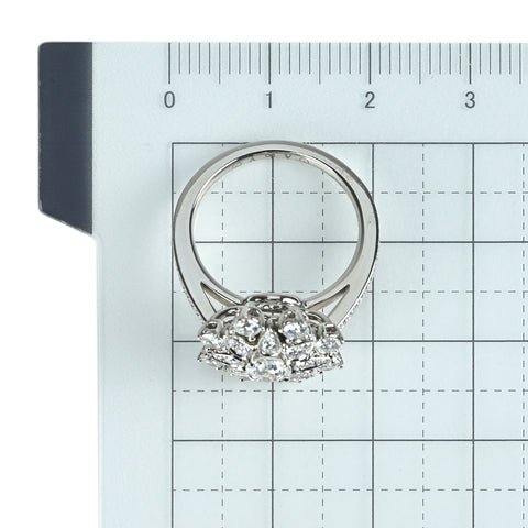 【中古】HARRY WINSTON ハリー・ウィンストン PT950 ロータスクラスターダイヤモンドリング #10.5