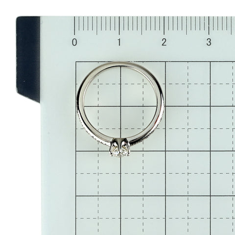 【中古】STAR JEWELRY スタージュエリー PT950 ダイヤモンドリング D0.288ct D0.10ct 3.7g #10