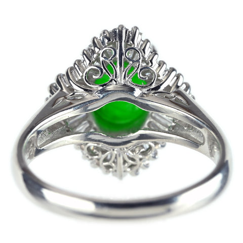 【中古】PT900 JADEITE ヒスイリング J1.95ct D0.67ct GRJソーティング付き 5.7g #10