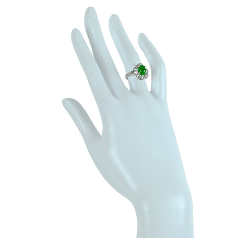【中古】PT900 JADEITE ヒスイリング J1.95ct D0.67ct GRJソーティング付き 5.7g #10