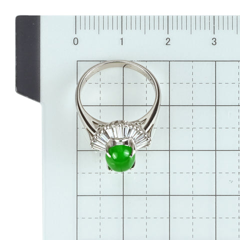 【中古】PT900 JADEITE ヒスイリング J1.95ct D0.67ct GRJソーティング付き 5.7g #10
