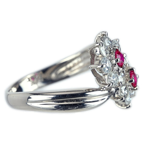 【中古】PT900 RUBY ルビーリング R0.20ct D0.86ct 6.7g #11