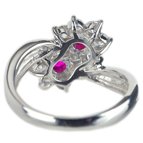 【中古】PT900 RUBY ルビーリング R0.20ct D0.86ct 6.7g #11