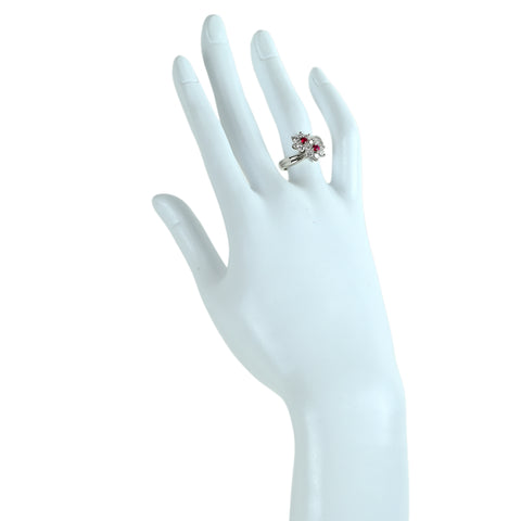 【中古】PT900 RUBY ルビーリング R0.20ct D0.86ct 6.7g #11
