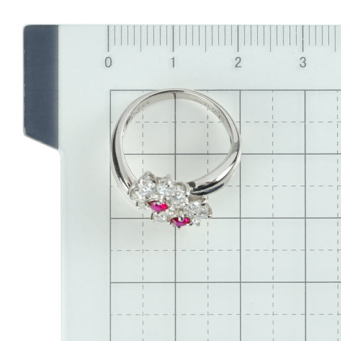 【中古】PT900 RUBY ルビーリング R0.20ct D0.86ct 6.7g #11