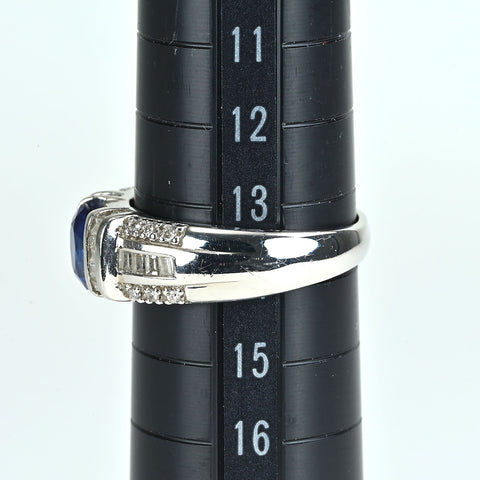 【中古】PT900 SAPPHIREサファイアリング S1.09ct D0.75ct 6.9g #14
