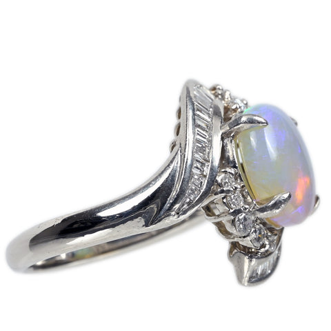 【中古】PT900 OPAL オパールリング OP2.49ct D0.60ct 10.1g #15.5