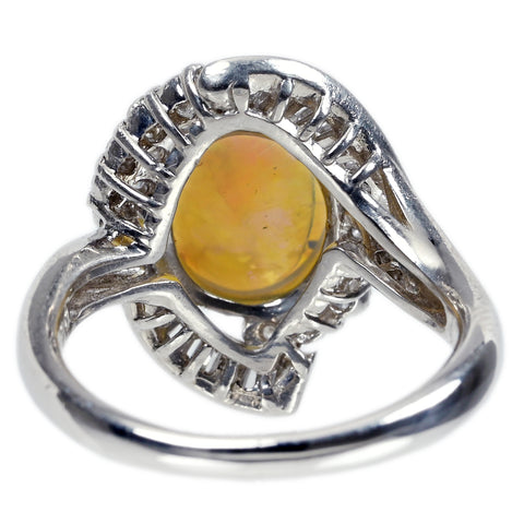 【中古】PT900 OPAL オパールリング OP2.49ct D0.60ct 10.1g #15.5