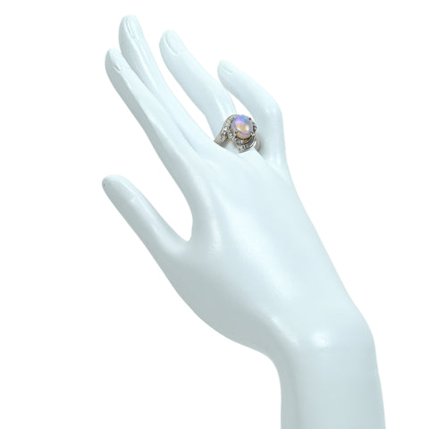 【中古】PT900 OPAL オパールリング OP2.49ct D0.60ct 10.1g #15.5