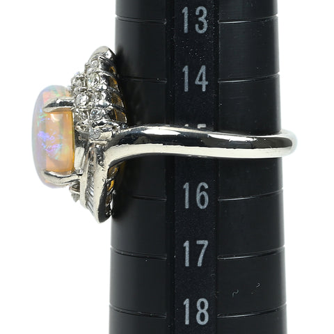 【中古】PT900 OPAL オパールリング OP2.49ct D0.60ct 10.1g #15.5