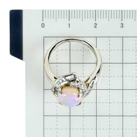 【中古】PT900 OPAL オパールリング OP2.49ct D0.60ct 10.1g #15.5