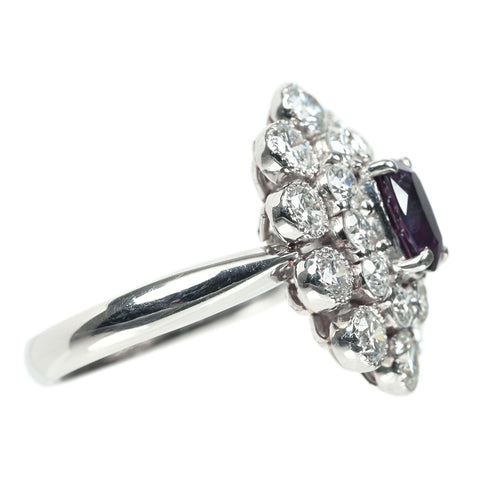 【中古】リング PT900 ALEXANDRITE アレキサンドライト リング A1.04ct D2.06ct 9.4g