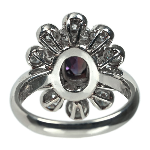 【中古】リング PT900 ALEXANDRITE アレキサンドライト リング A1.04ct D2.06ct 9.4g