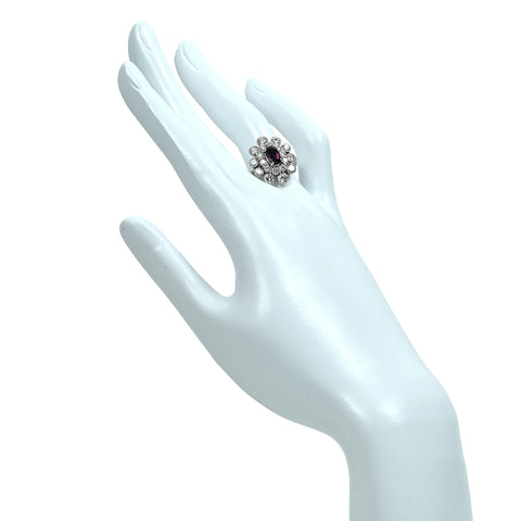 【中古】リング PT900 ALEXANDRITE アレキサンドライト リング A1.04ct D2.06ct 9.4g