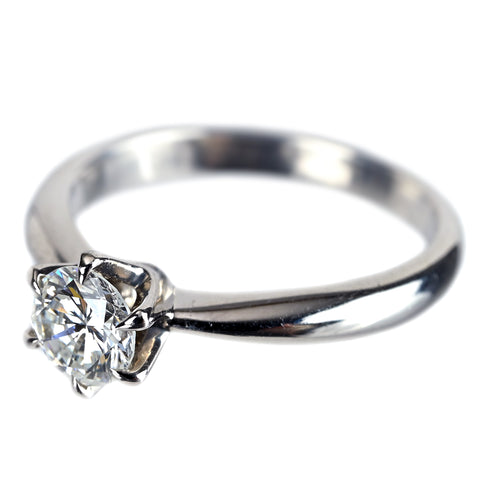 【中古】PT900 ダイヤモンドリング 0.613ct F SI2 Good 中央宝石研究所ソーティング 4.5g #11