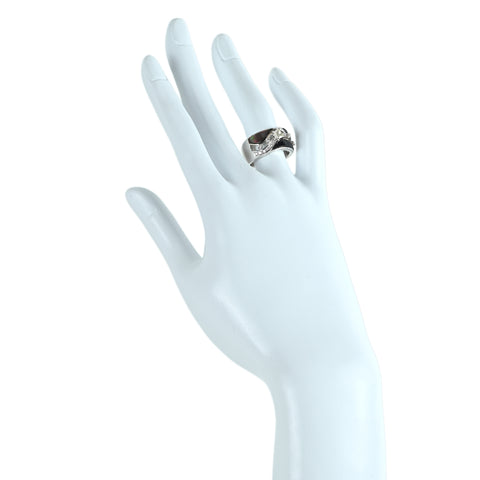 【中古】TASAKI タサキ K18WG オニキス/シェル DIAMONDダイヤモンドリング 0.28ct 0.13ct 11.8g #12