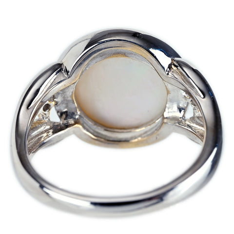 【中古】TASAKI タサキ K18WG MABE PEARLマベパールリング 12.5mm D0.02ct 7g #14
