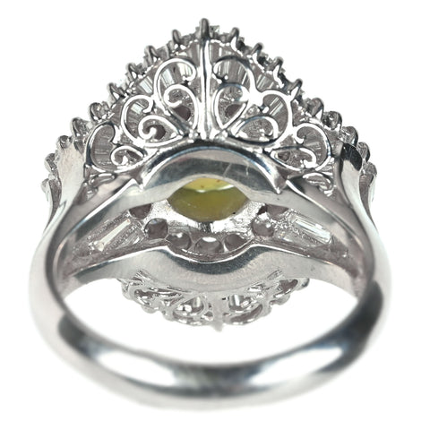 【中古】PT900 CATS EYE キャッツアイ リング CE1.52ct D1.35ct 9.2g #8
