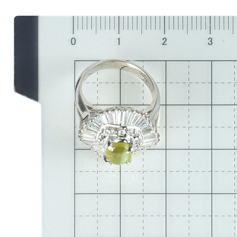 【中古】PT900 CATS EYE キャッツアイ リング CE1.52ct D1.35ct 9.2g #8