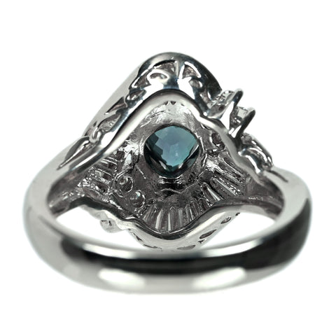【中古】PT900 ALEXANDRITE アレキサンドライト リング A0.62ct D0.74ct 9.6g GIA鑑別書付き ブラジル産